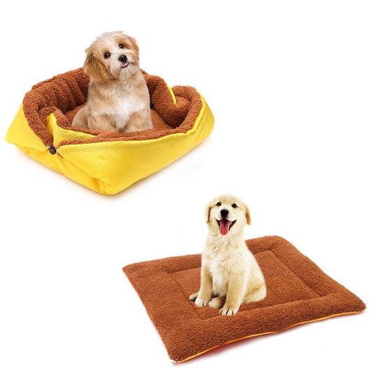 Dual-Purpose Plush Pet Bed & Travel Mat